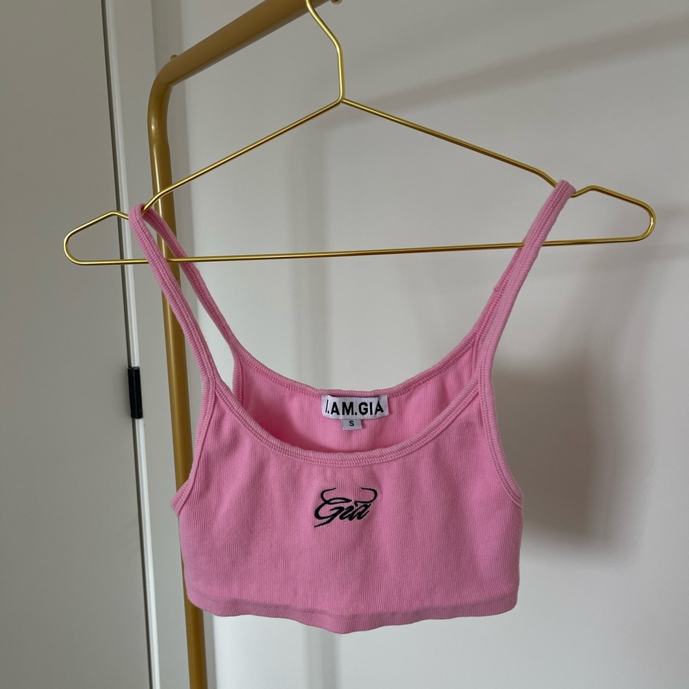 I AM GIA pink crop top